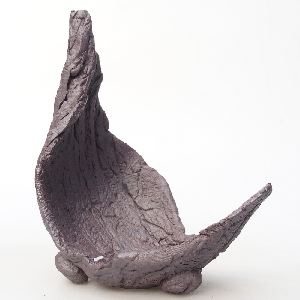 Kerámia kagyló 9,5 x 8 x 11,5 cm , fémes színű