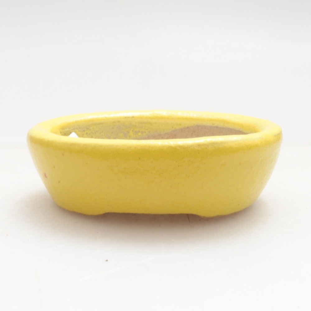 kerámia bonsai tál 4 x 3 x 1,5 cm, sárga