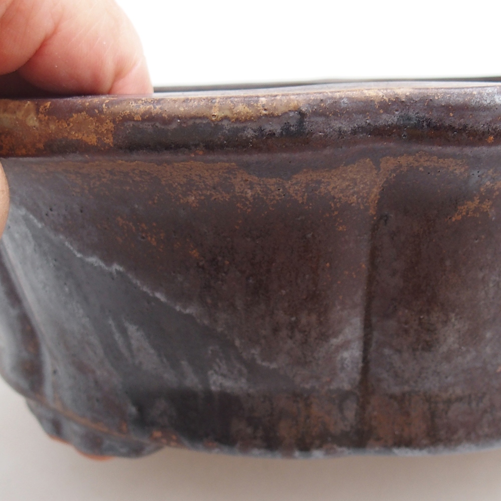 Kerámia bonsai tál 26 x 26 x 8 cm, fém színben