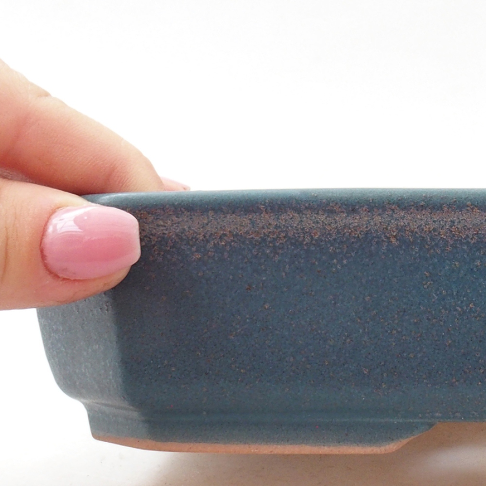 kerámia bonsai tál 19 x 13,5 x 4 cm, kék színben