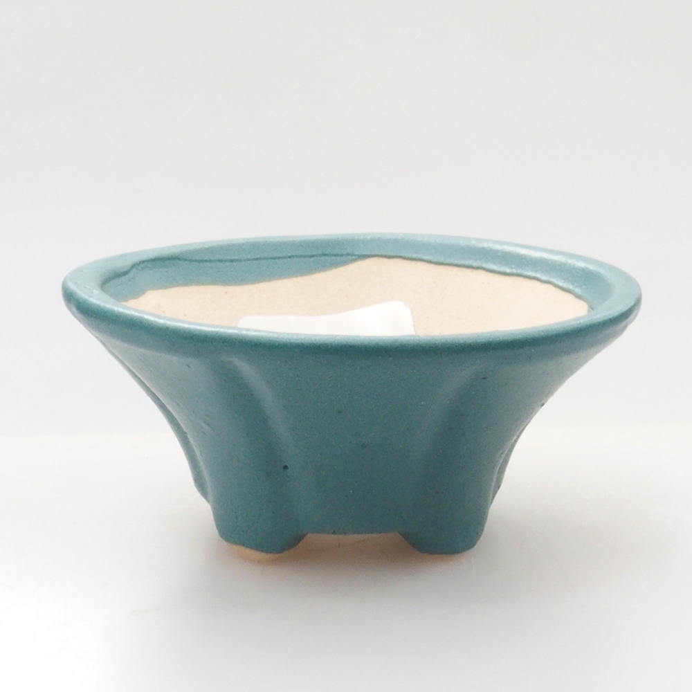 kerámia bonsai tál 6,5 x 5,5 x 4 cm, kék színben