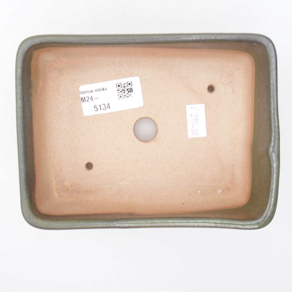 kerámia bonsai tál 15 x 11 x 5,5 cm, zöld