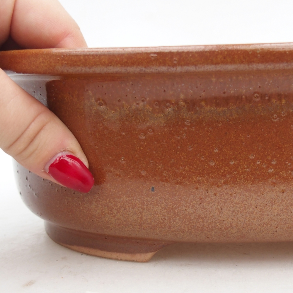 kerámia bonsai tál 26 x 22 x 8 cm, barna