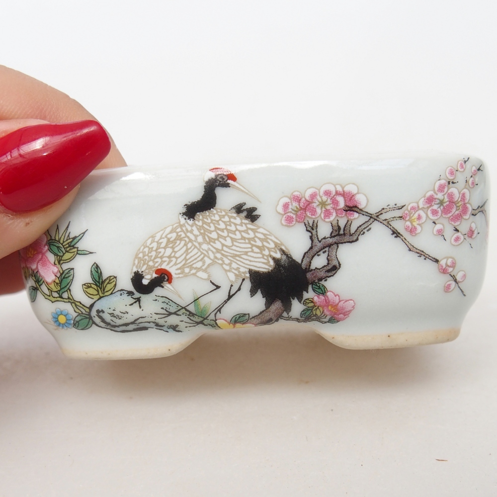 Mini bonsai tál 8 x 6 x 3 cm, fehér