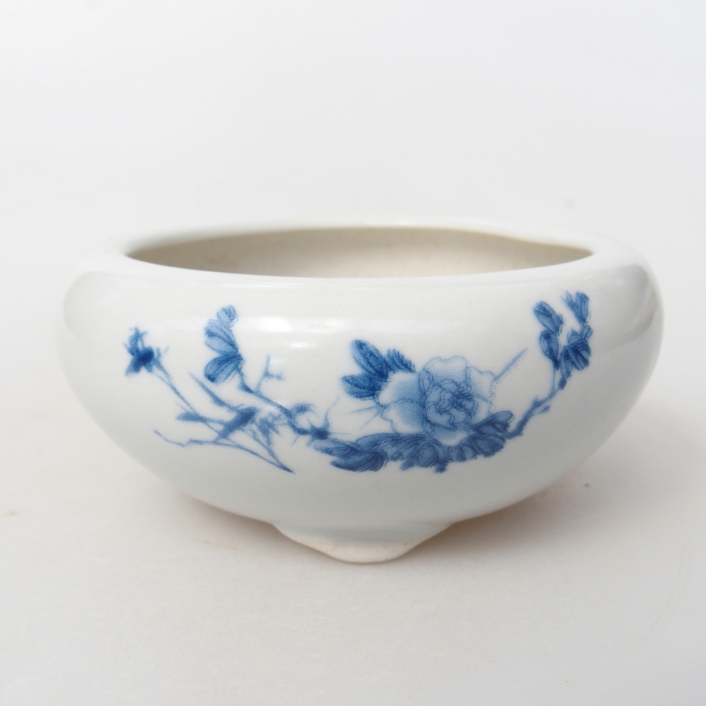 kerámia bonsai tál 10 x 10 x 5 cm, fehér színben