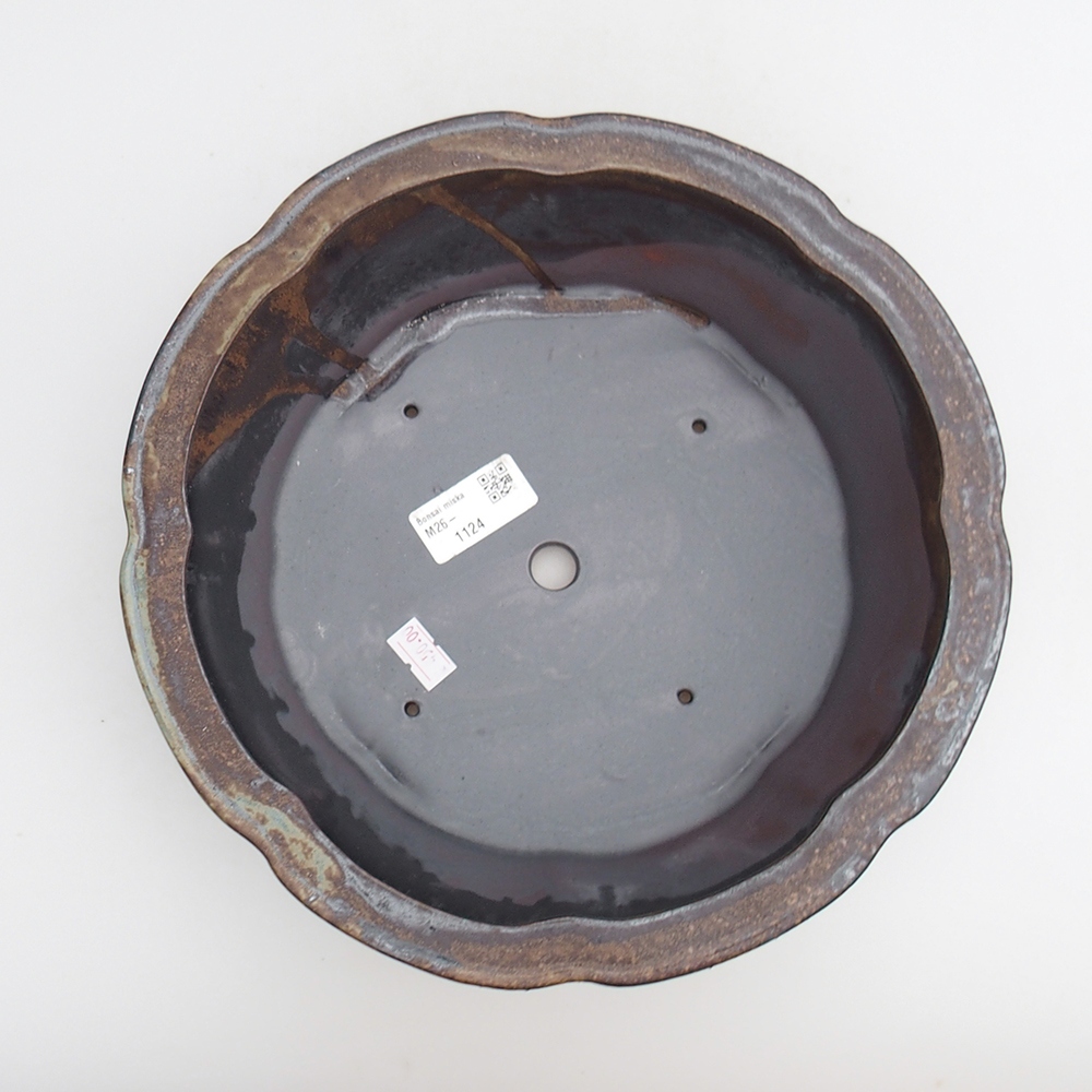 Kerámia bonsai tál 26 x 26 x 8 cm, fém színben