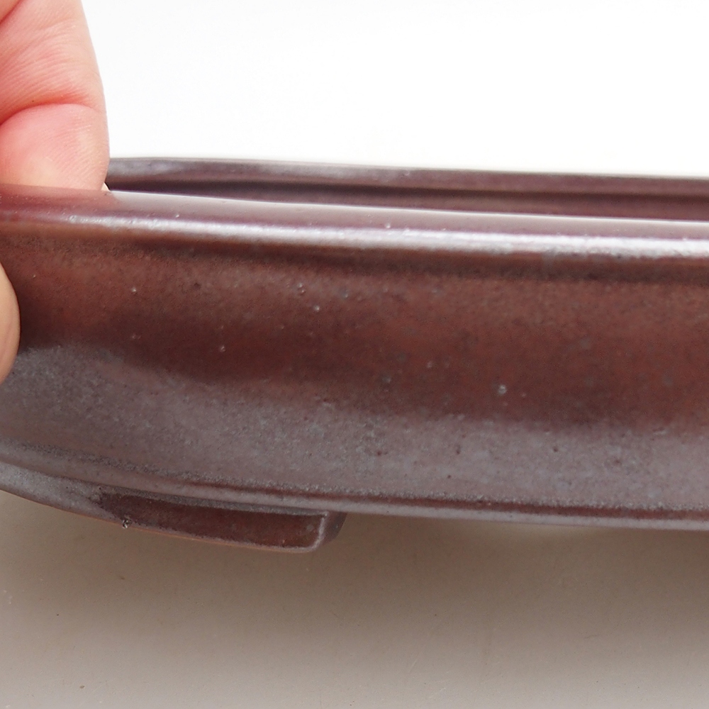 kerámia bonsai tál 24 x 19,5 x 4 cm, bordó