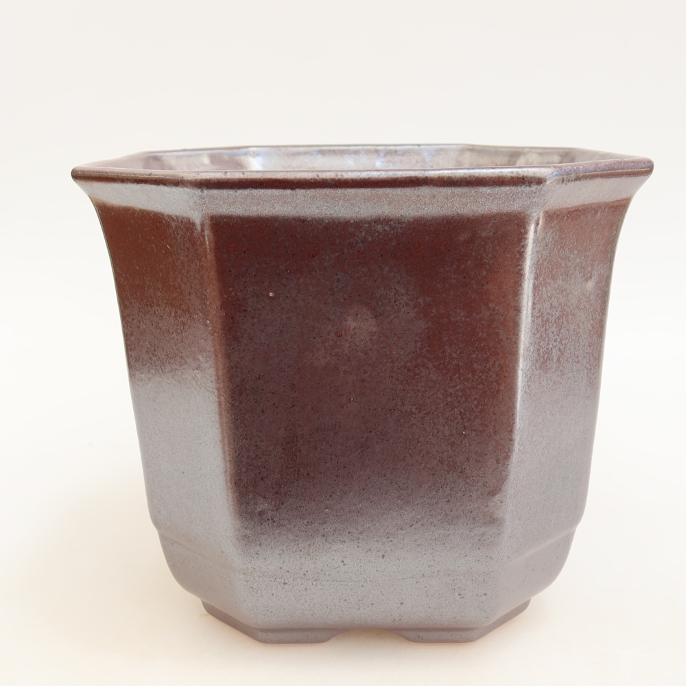 Kerámia bonsai tál, 17,5 x 17,5 x 15,5 cm, fém színű