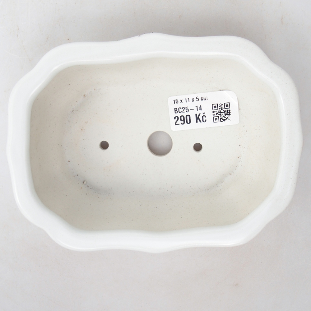 kerámia bonsai tál 15 x 11 x 5 cm, fehér színben