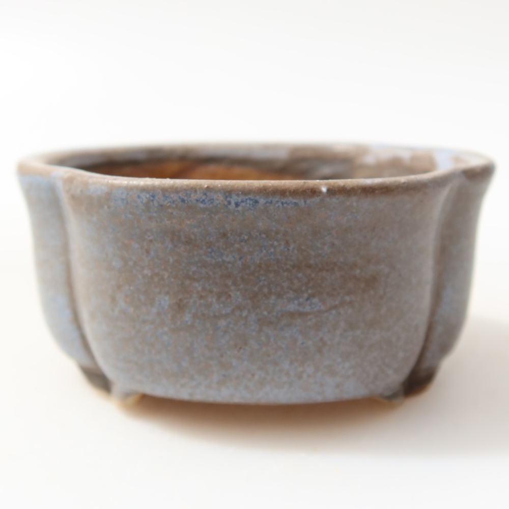 Kerámia bonsai tál, 8 x 7,5 x 3,5 cm, kék színű
