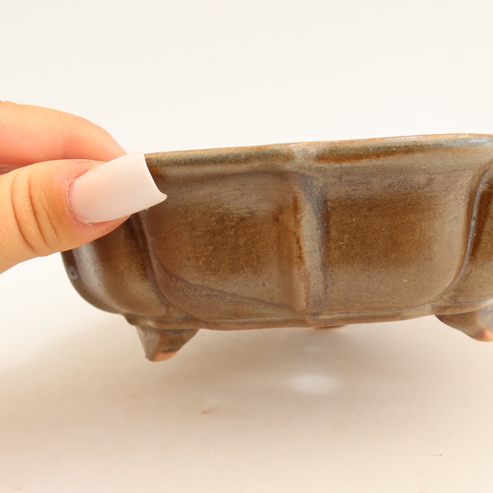 kerámia bonsai tál 18,5 x 18,5 x 5 cm, barna