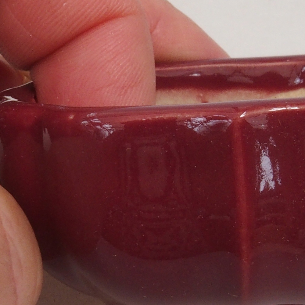 Mini bonsai tál 5,5 x 5,5 x 2,5 cm, bordó színben