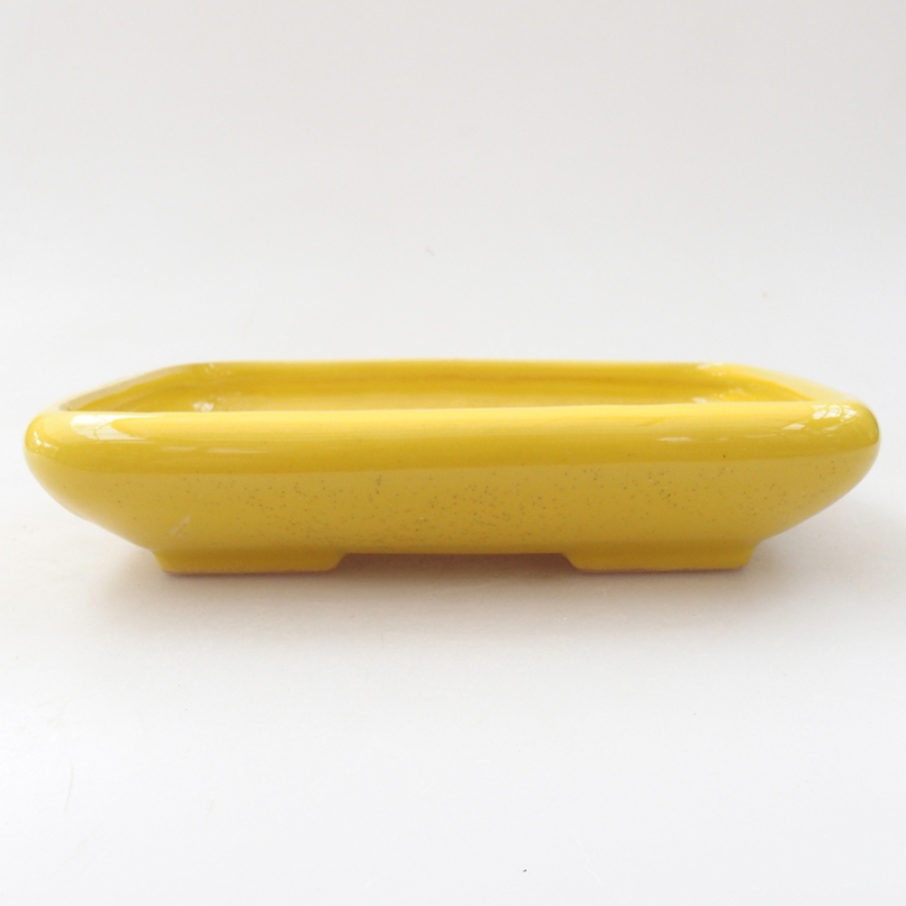 kerámia bonsai tál 17 x 13,5 x 3,5 cm, sárga