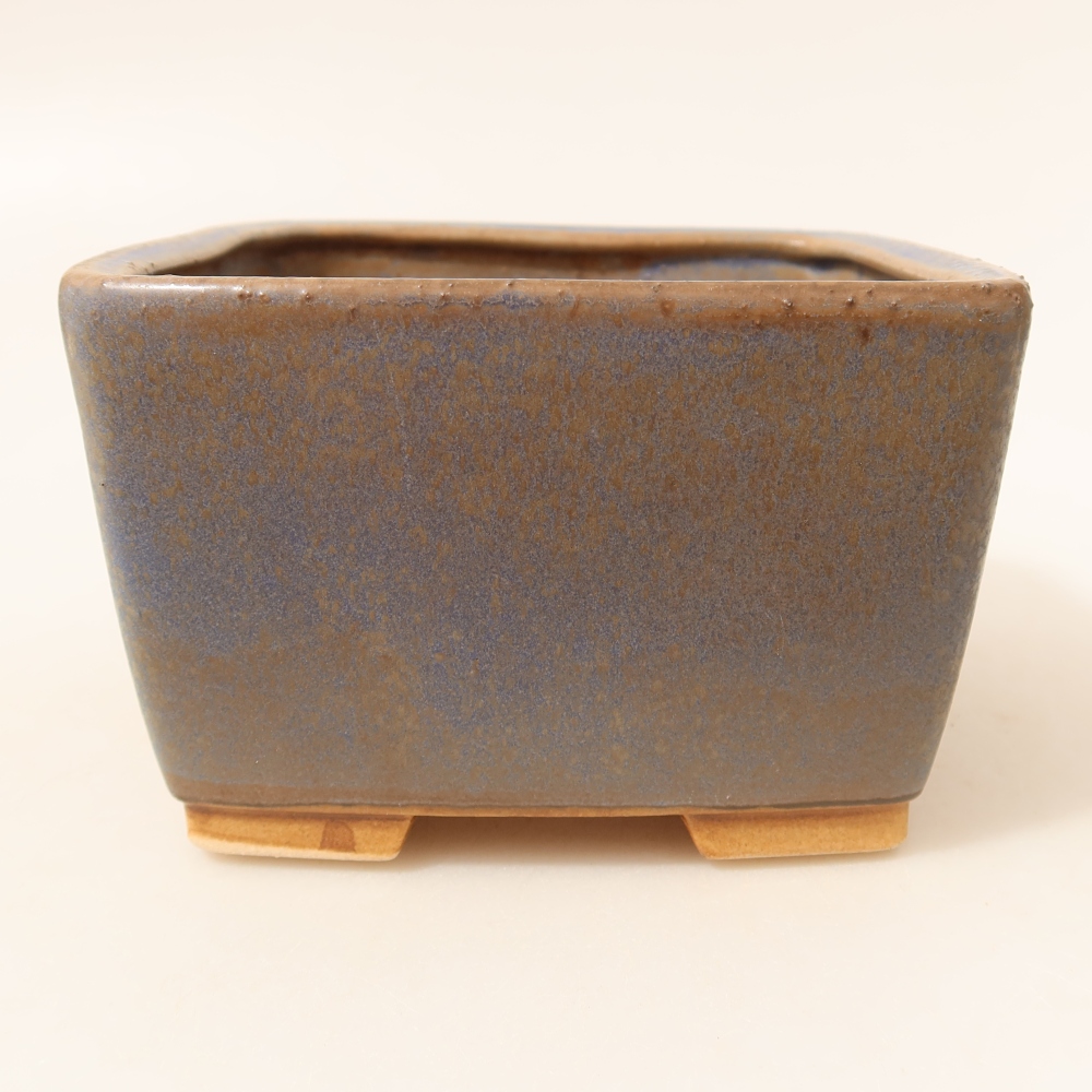 Kerámia bonsai tál, 13 x 13 x 8 cm, kék színű