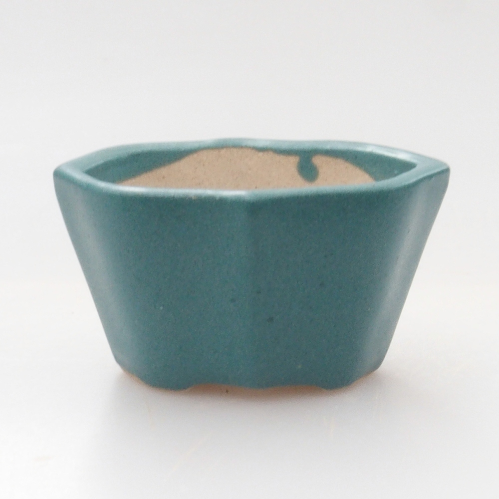 kerámia bonsai tál 6,5 x 5,5 x 4 cm, kék színben