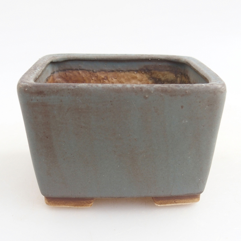 kerámia bonsai tál 8 x 8 x 5,5 cm, kék színben