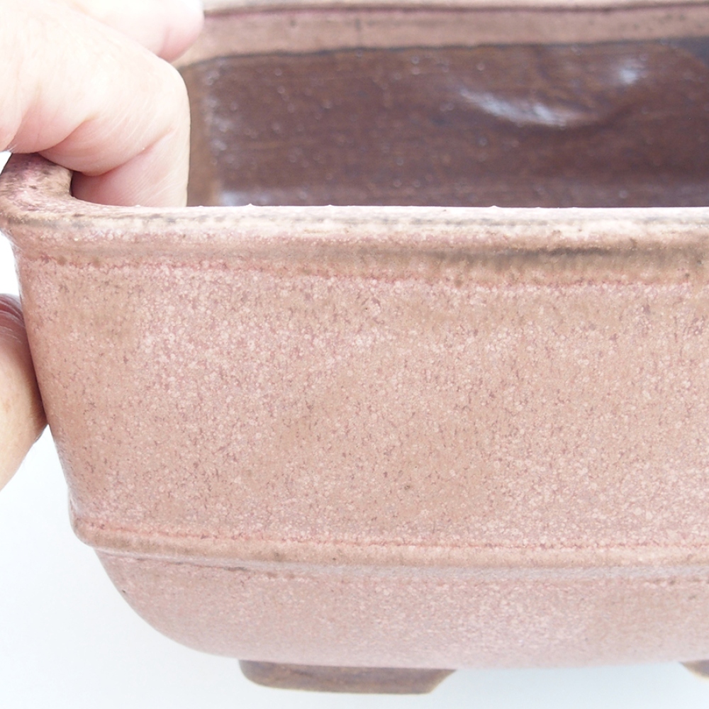 kerámia bonsai tál 10,5 x 10,5 x 7 cm, rózsaszínű