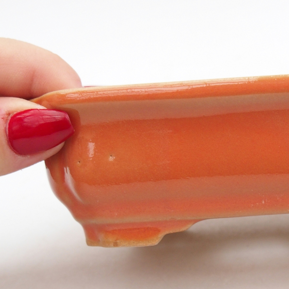 Kerámia bonsai tál 14 x 11 x 4 cm, narancssárga