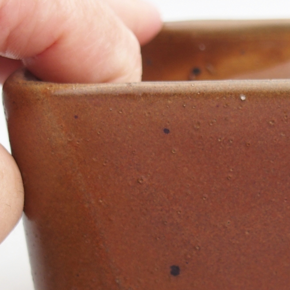 kerámia bonsai tál 10 x 10 x 8 cm, barna