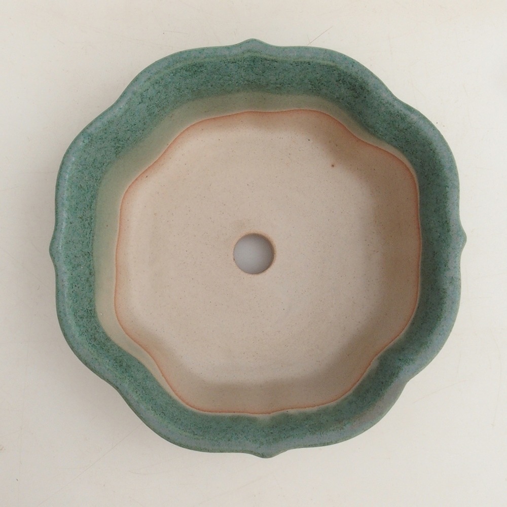 Bonsai tál H06 - 14,5 x 14,5 x 5 cm. - zöld