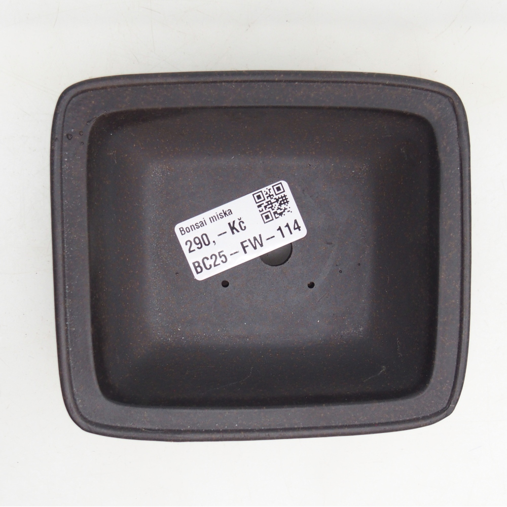bonsai kerámia tál 12 x 11 x 4,5 cm, színe barnás okkersárga