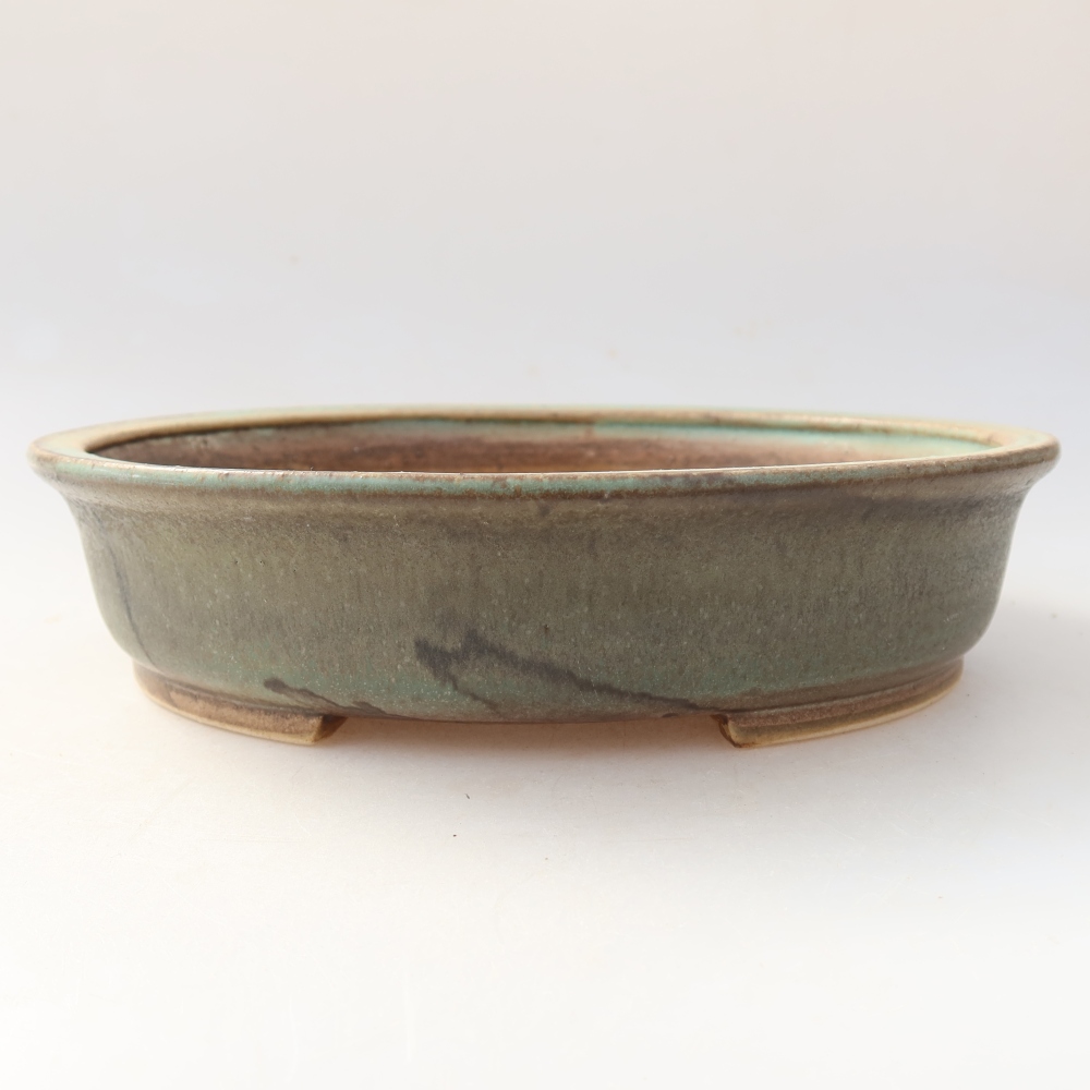 kerámia bonsai tál 21 x 19 x 5 cm, zöld