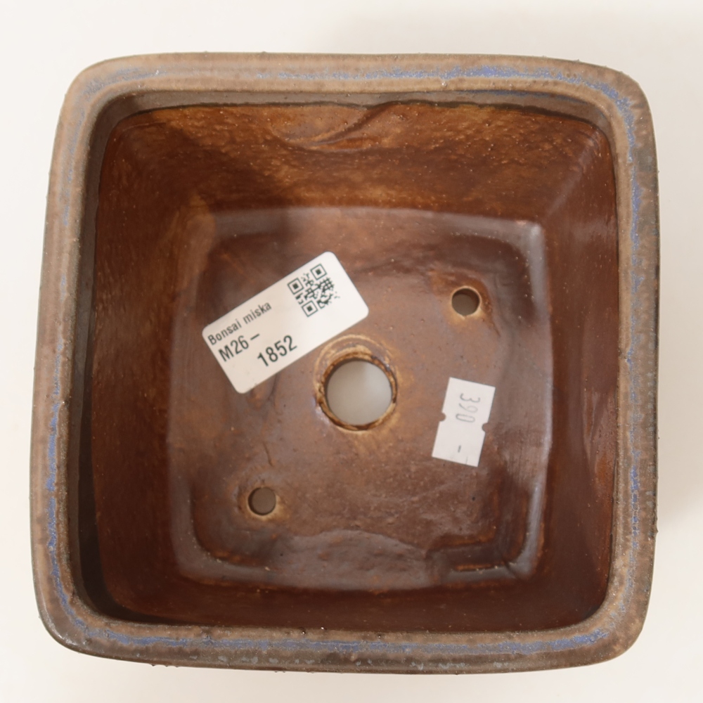 Kerámia bonsai tál, 13 x 13 x 8 cm, kék színű