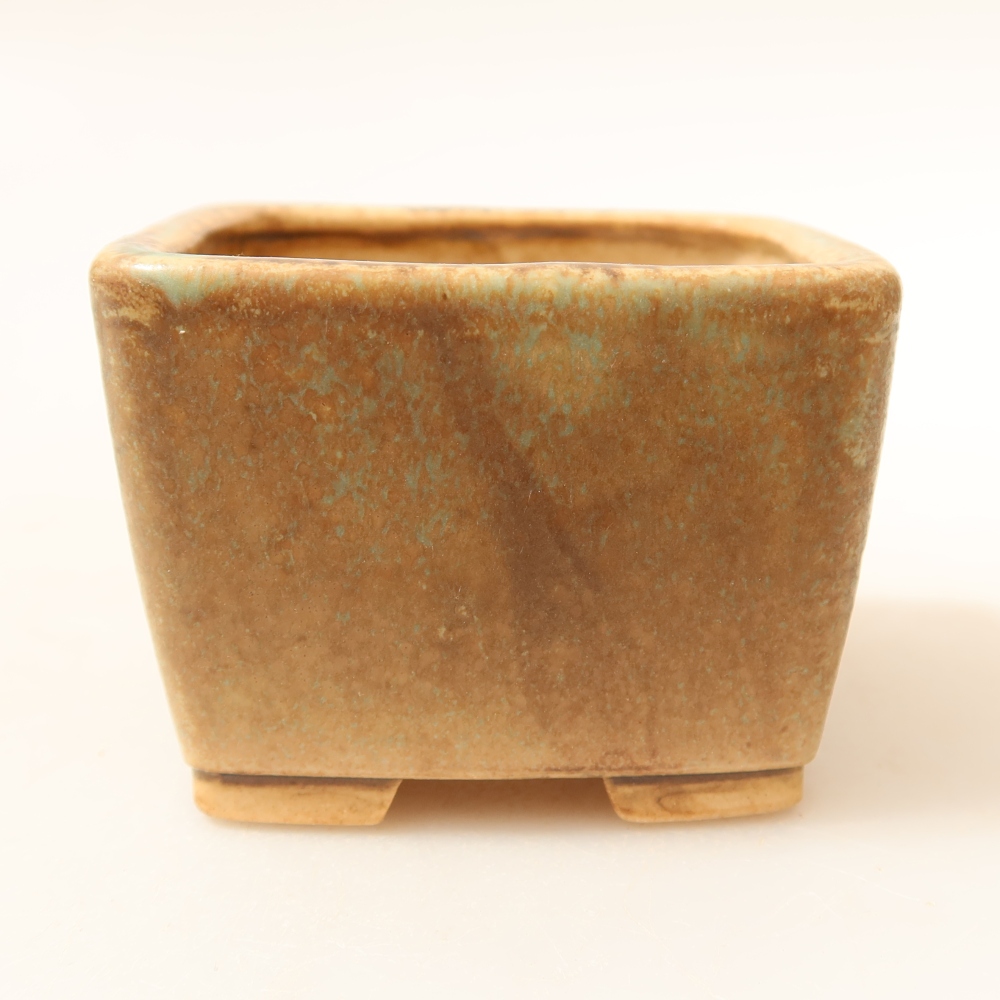 Kerámia bonsai tál 6,5 x 6,5 x 4,5 cm, zöld