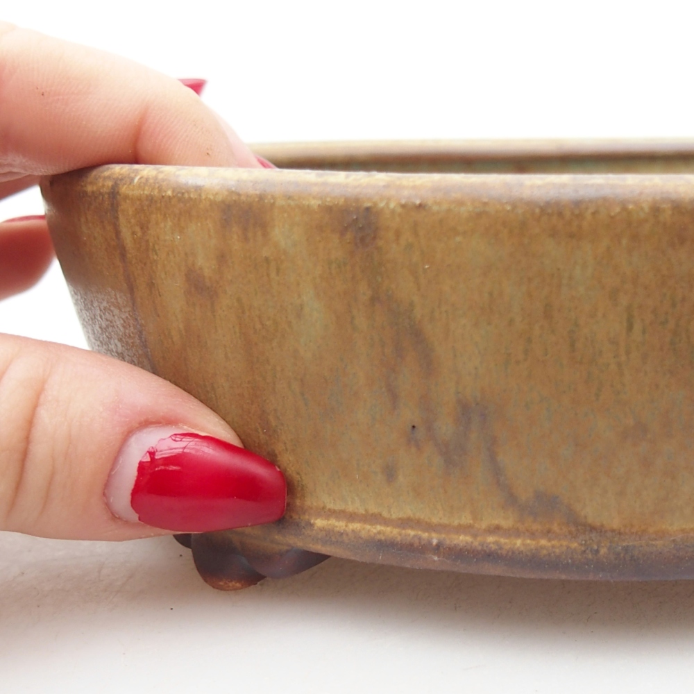 Kerámia bonsai tál 15,5 x 15,5 x 5 cm, zöld