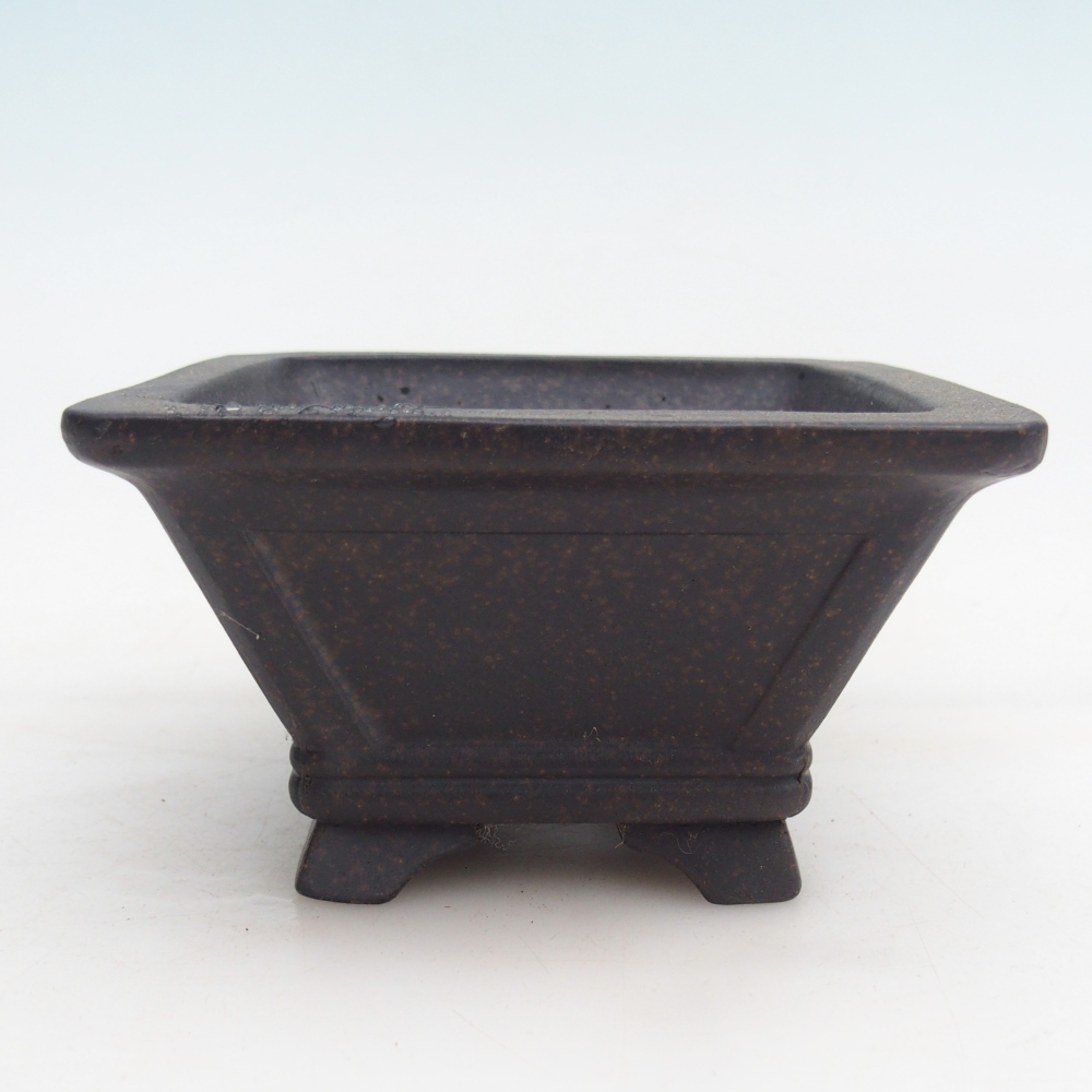 kerámia bonsai tál 12 x 12 x 7 cm, színe barnás okkersárga