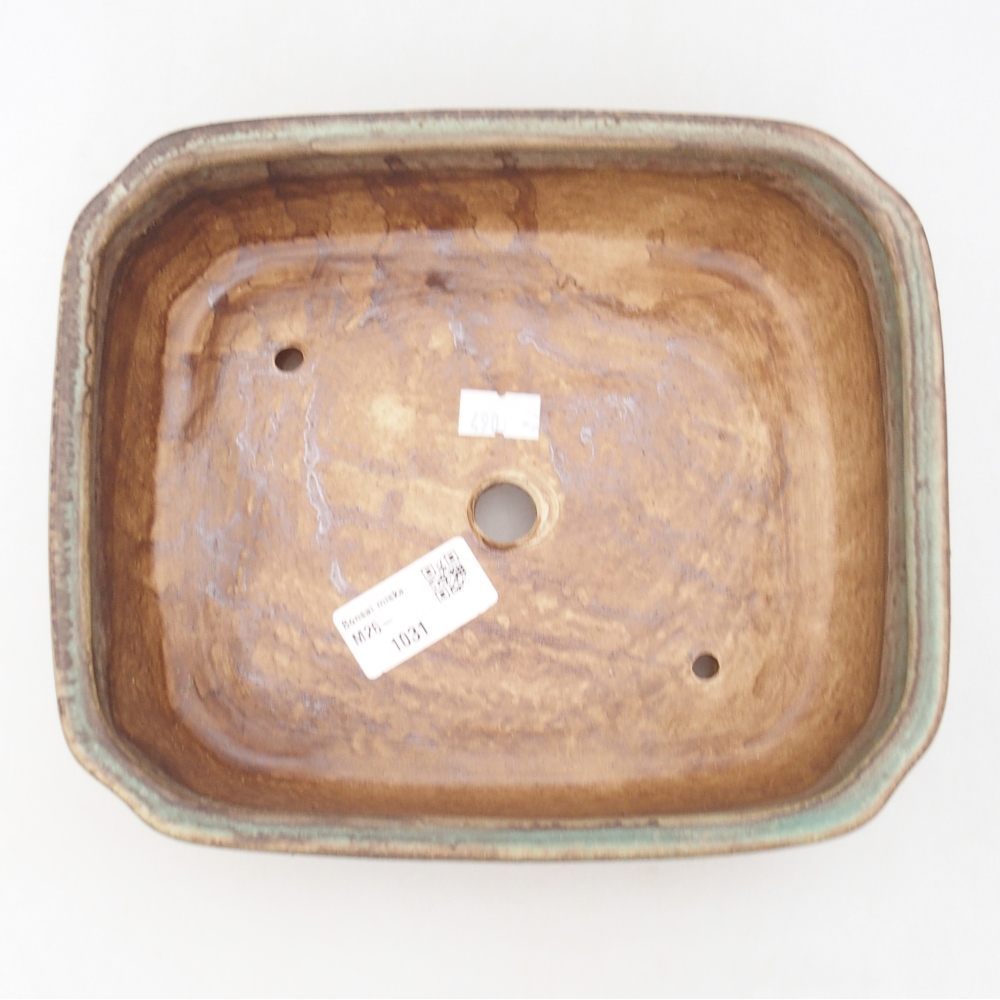 kerámia bonsai tál 21 x 18 x 6 cm, zöld