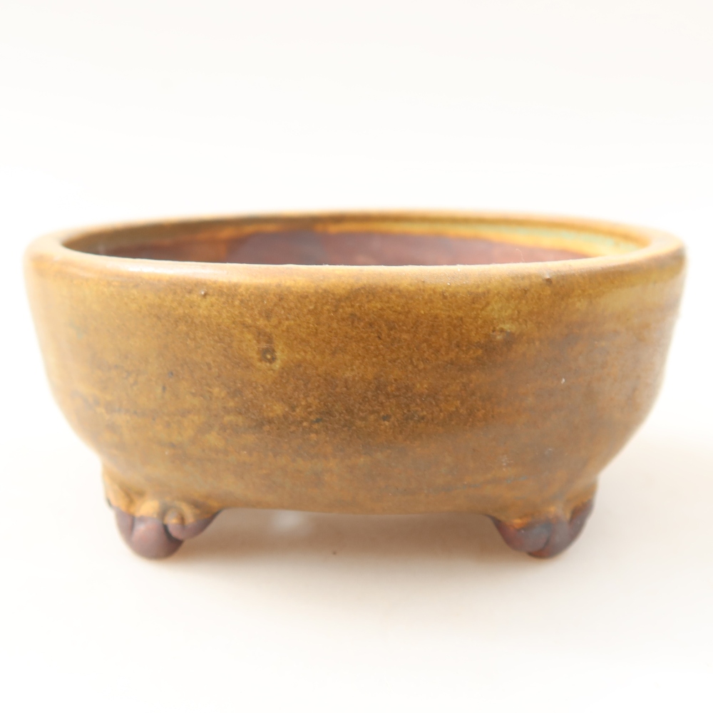 kerámia bonsai tál 10,5 x 10,5 x 4 cm, barna