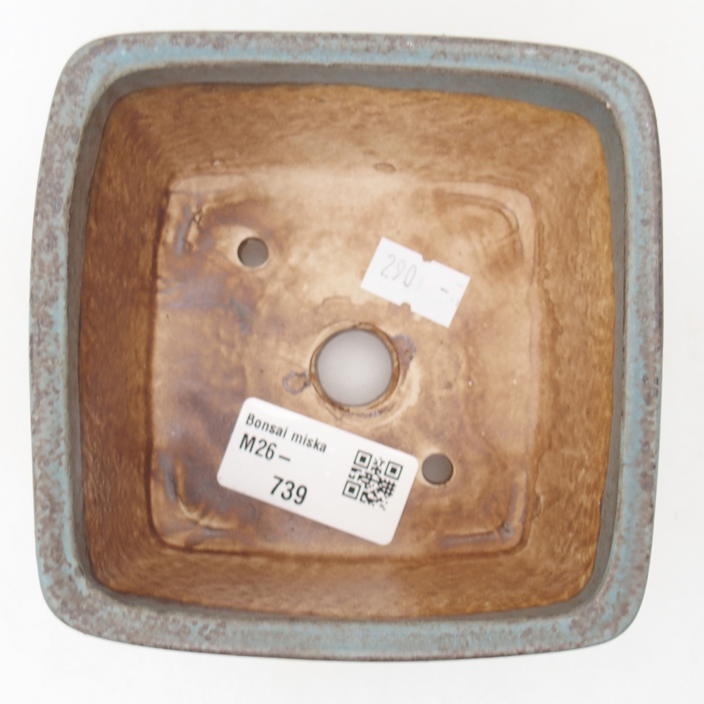 kerámia bonsai tál 11 x 11 x 7 cm, kék színben