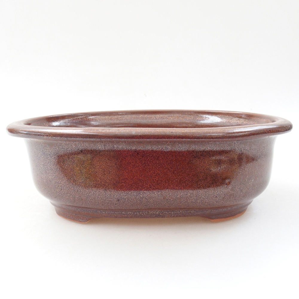 kerámia bonsai tál 18 x 14,5 x 6 cm, barna