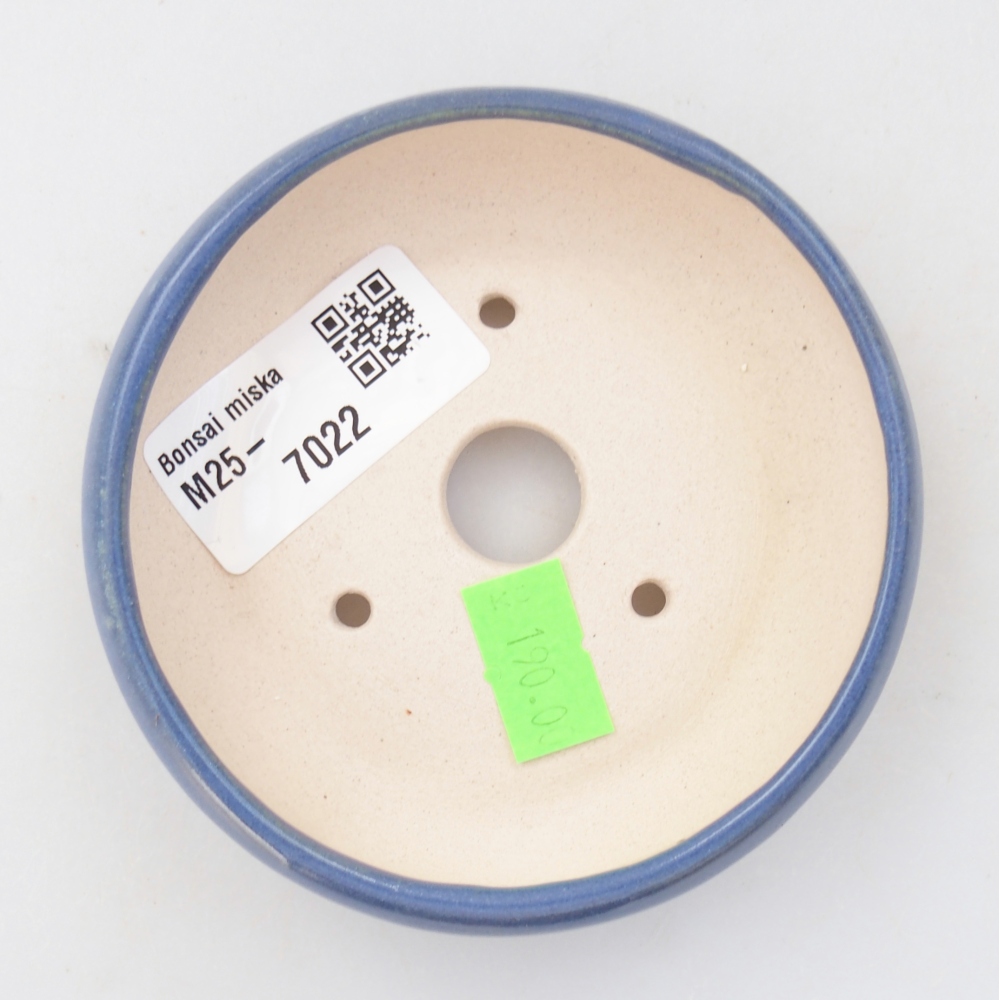 kerámia bonsai tál 9 x 9 x 2,5 cm, kék színben