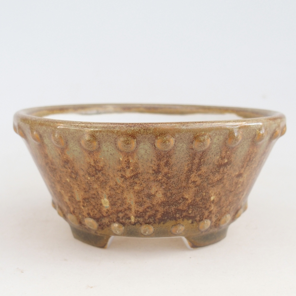 kerámia bonsai tál 10,5 x 10,5 x 5 cm, barna