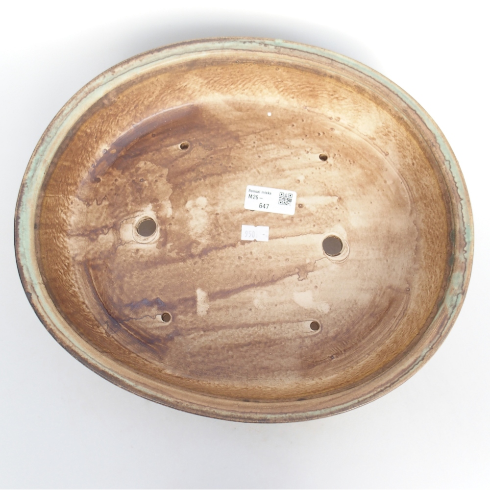 kerámia bonsai tál 32,5 x 28,5 x 7,5 cm, zöld