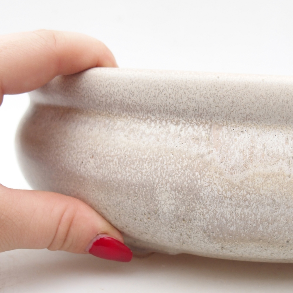 kerámia bonsai tál 24 x 24 x 8 cm, bézs színben