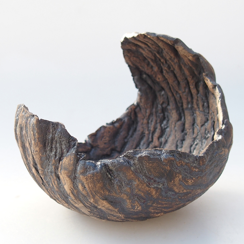 Kerámia kagyló 13 x 12,5 x 12,5 cm , színe barna