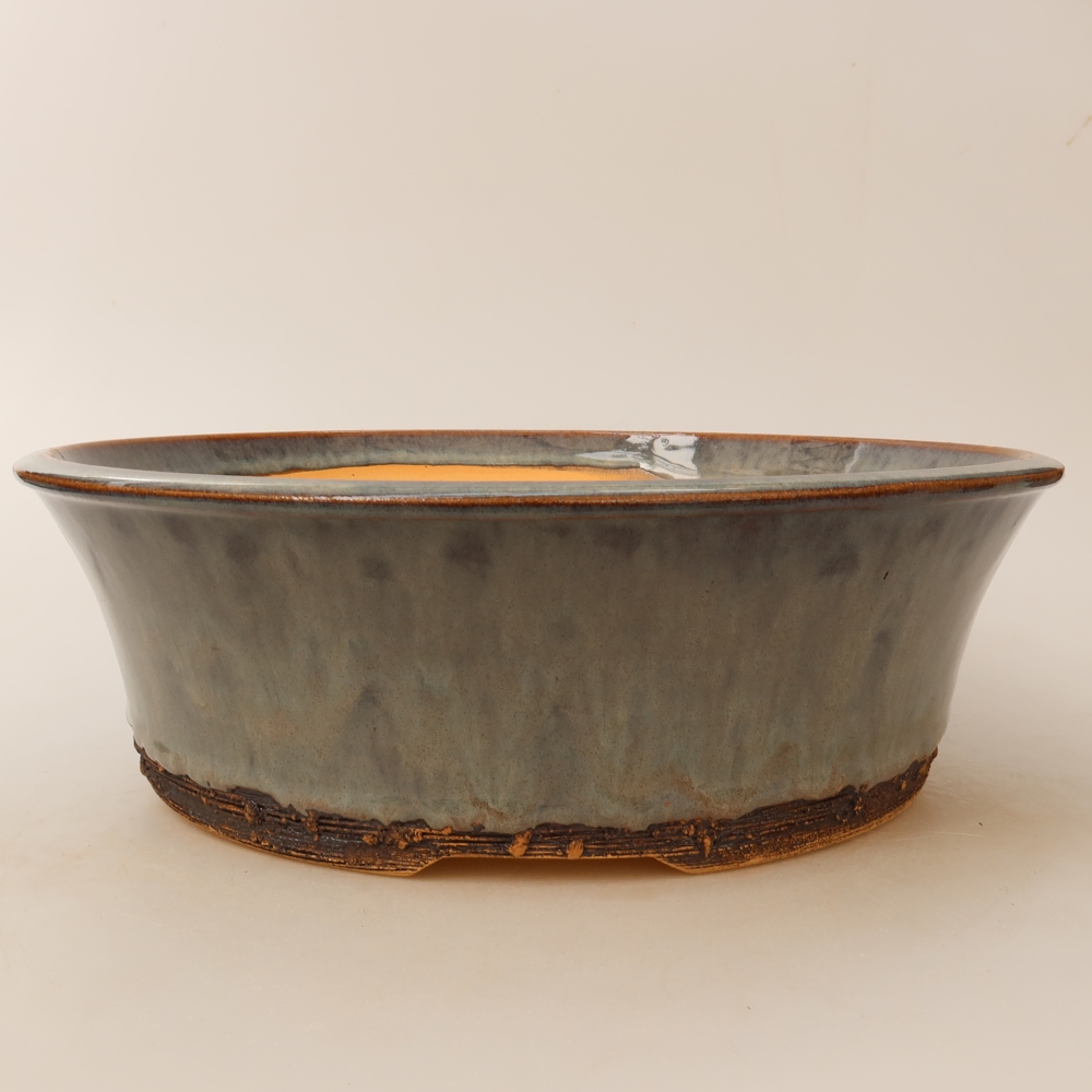 Kerámia bonsai-tál, 27,5 x 27,5 x 8,5 cm, szürke színű