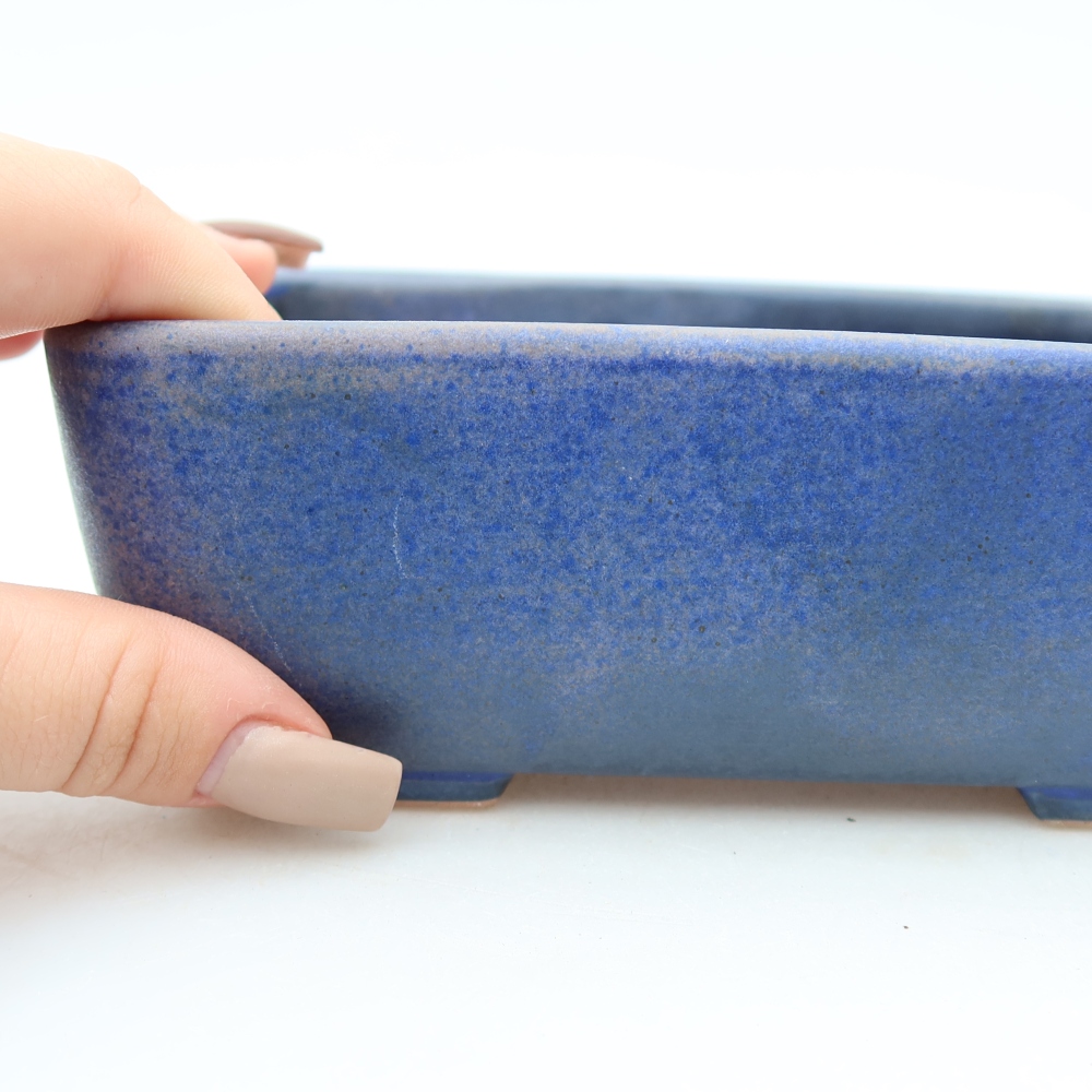 Kerámia bonsai-tál, 16 × 10,5 × 5,5 cm, kék színű