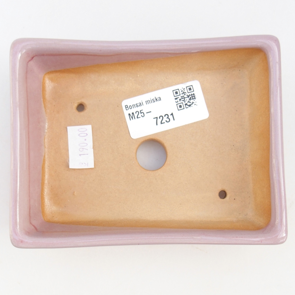 kerámia bonsai tál 12 x 9 x 3,5 cm, rózsaszínű
