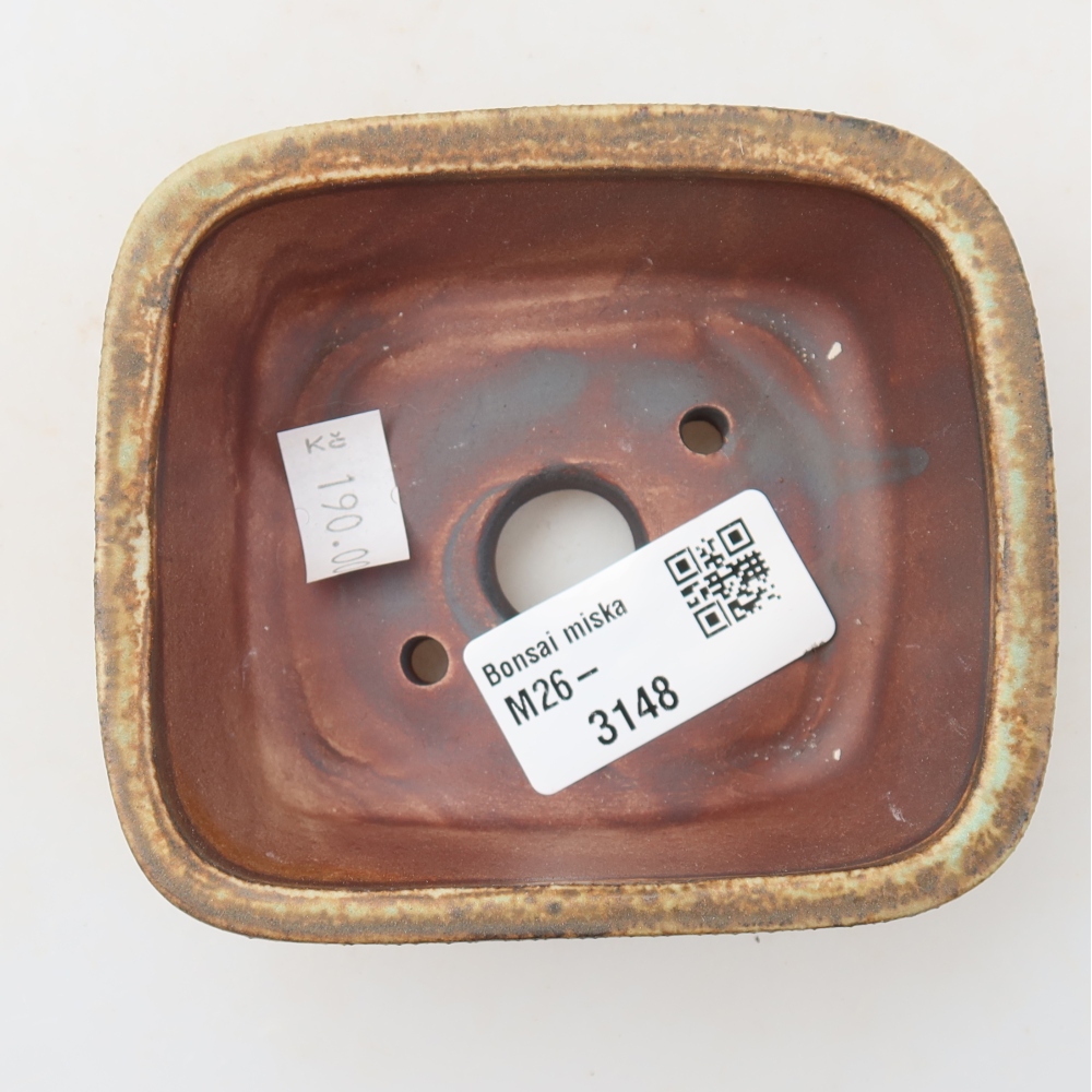 kerámia bonsai tál 10 x 8,5 x 4 cm, zöld