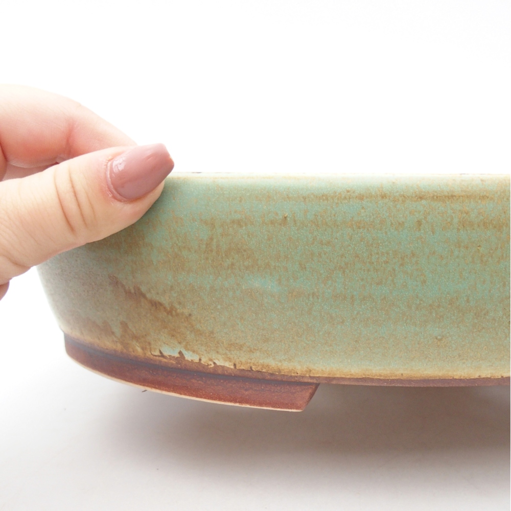 kerámia bonsai tál 28 x 24,5 x 6 cm, zöld