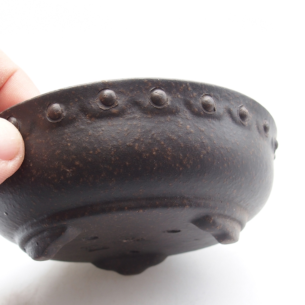 Tál 11,5 x 11,5 x 4 cm barna okkersárga