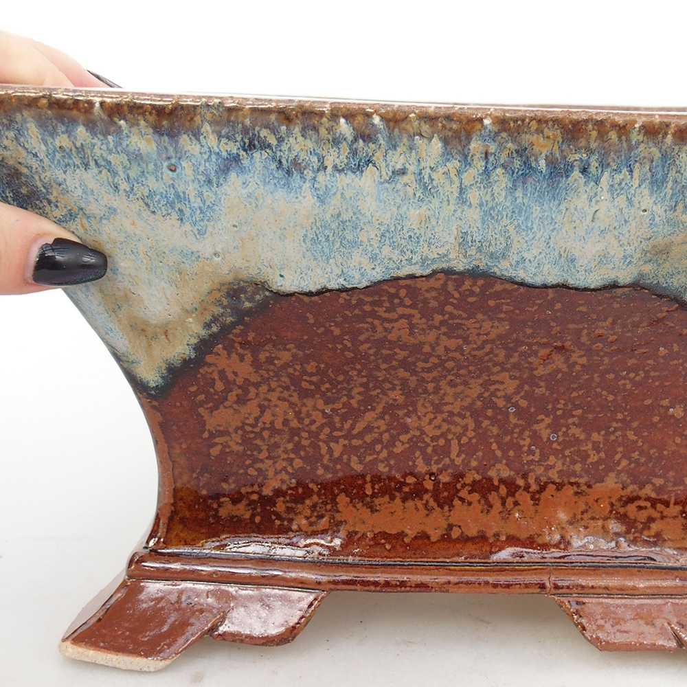 kerámia bonsai tál 24 x 24 x 14 cm, barna