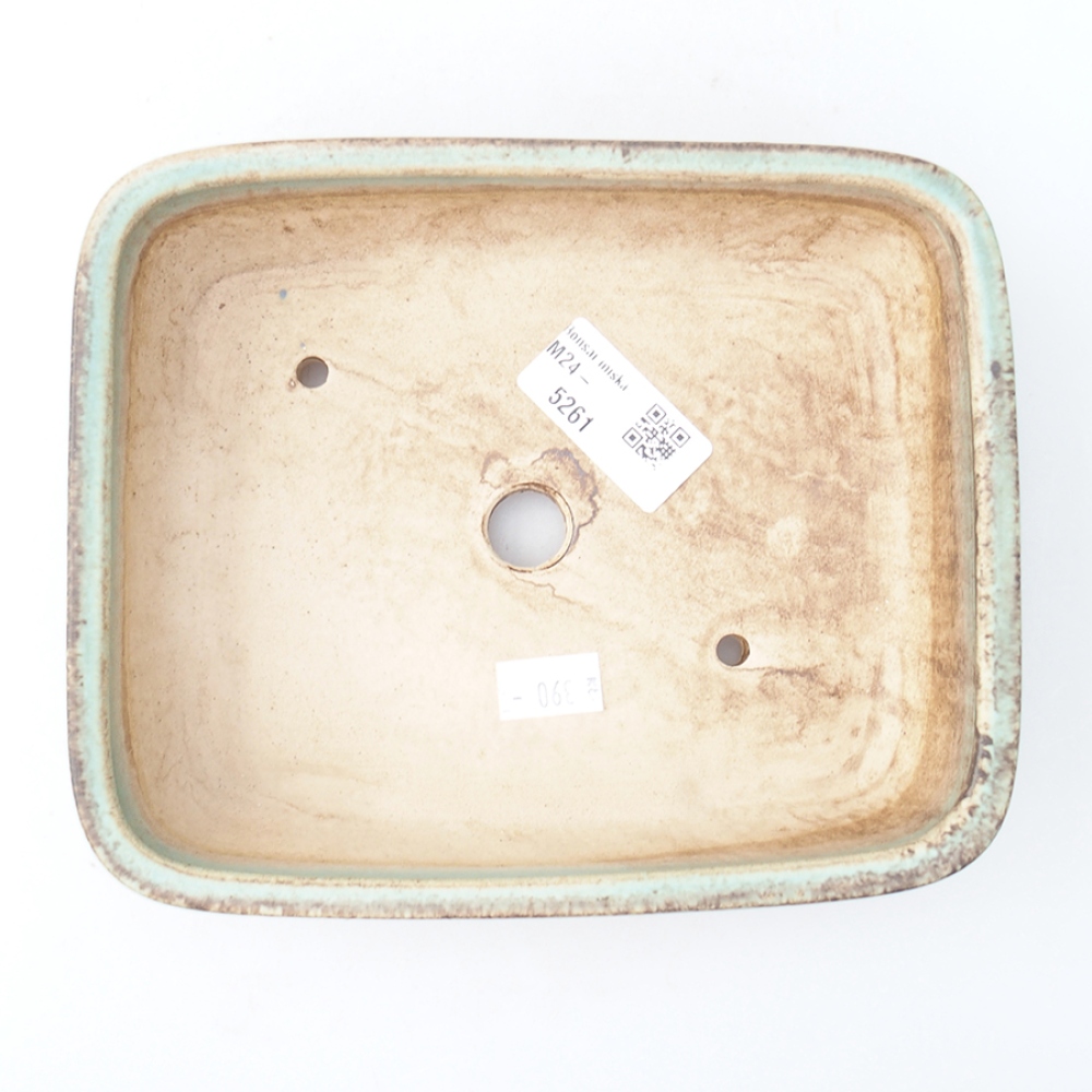 Kerámia bonsai tál 17,5 x 14 x 4,5 cm, zöld