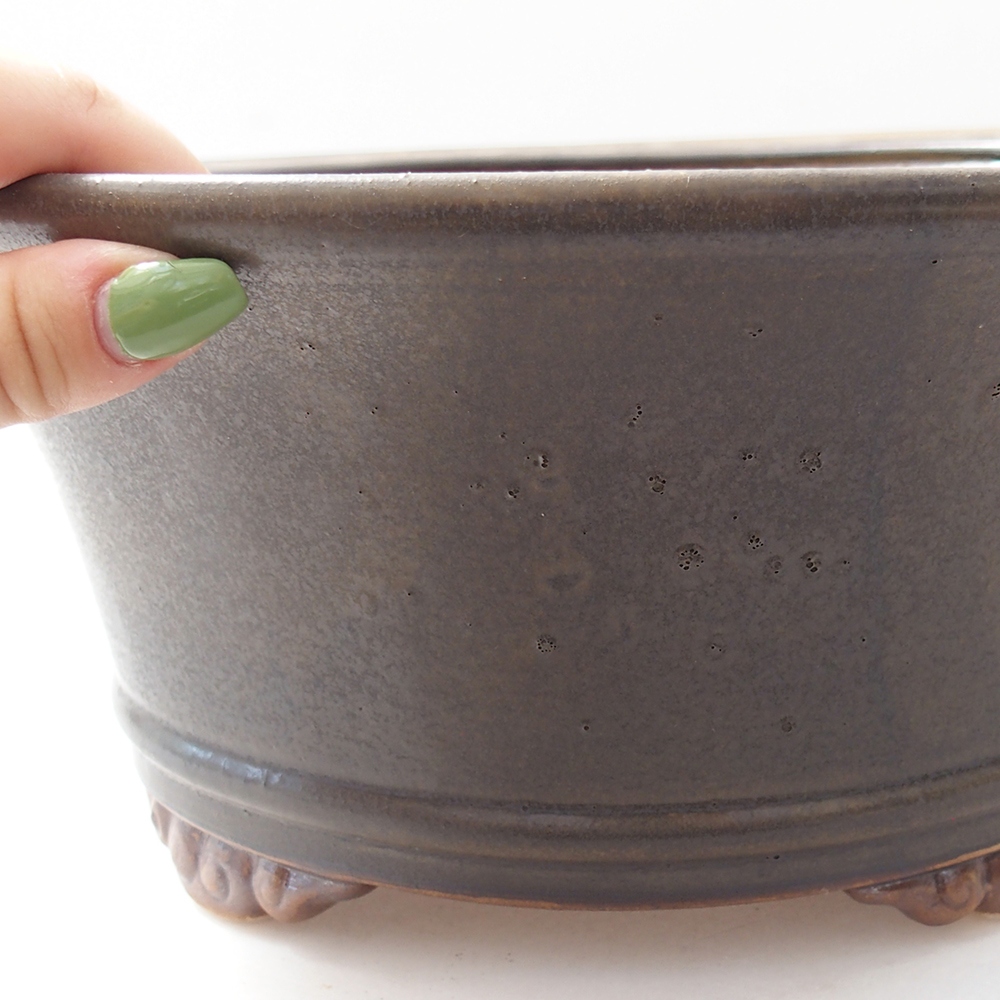 kerámia bonsai tál 29 x 29 x 12 cm, barna