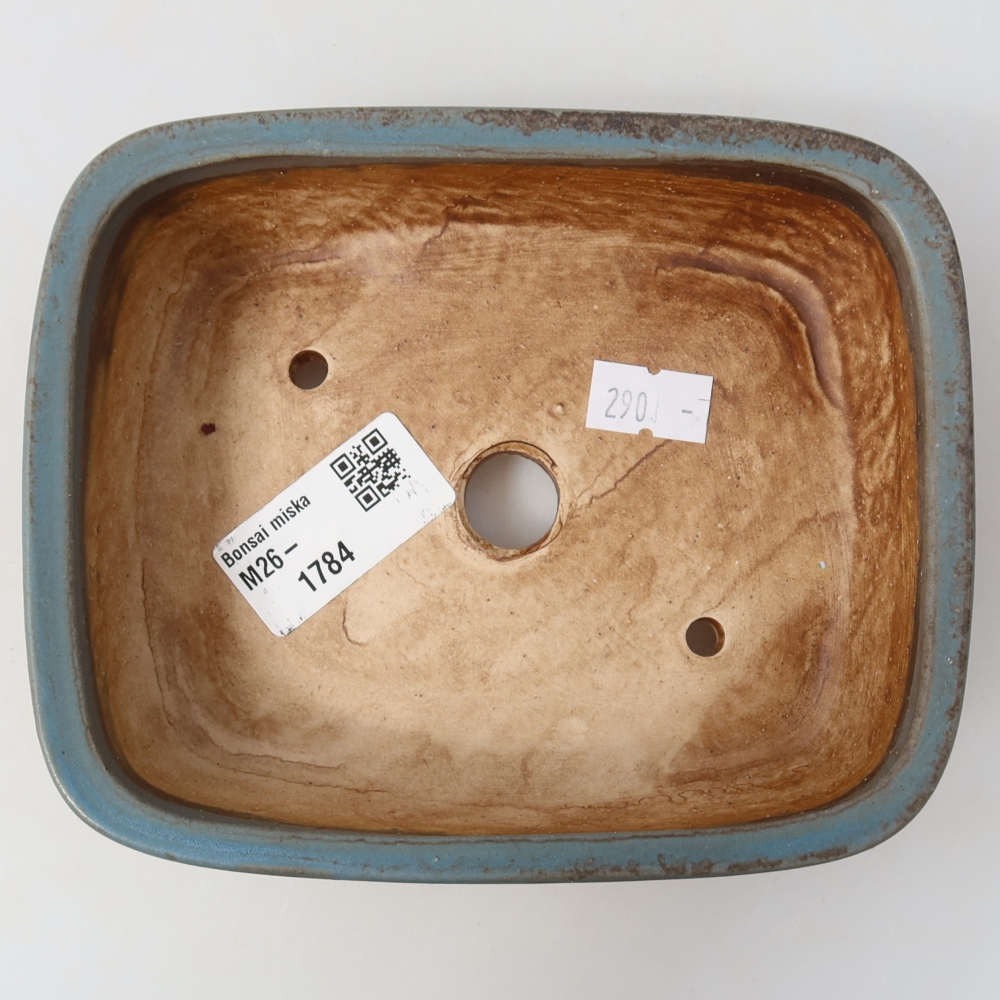 Kerámia bonsai tál, 14,5 x 11,5 x 4,5 cm, kék színű
