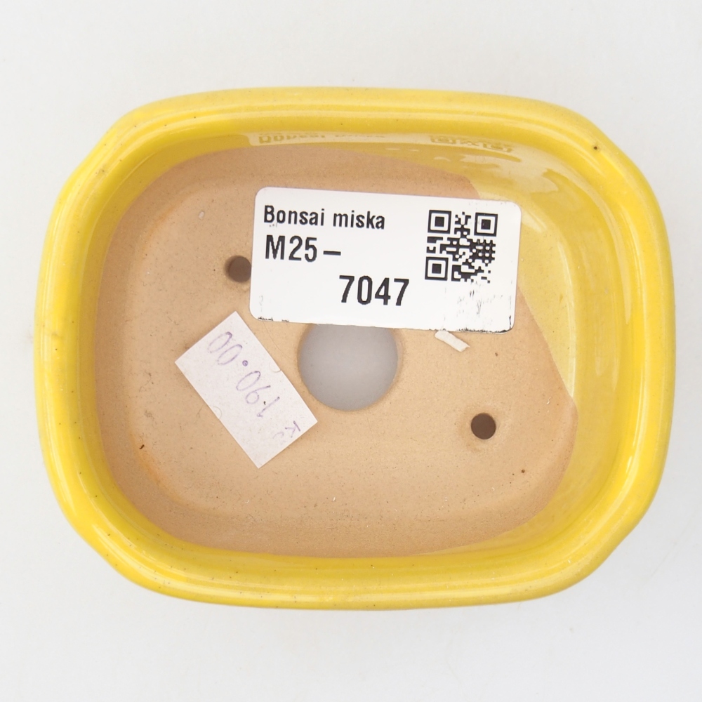 kerámia bonsai tál 8,5 x 7 x 3,5 cm, sárga